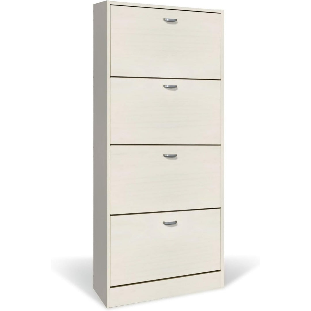 Linea essenziale scarpiere in legno bianco