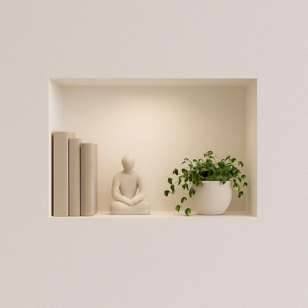 Linea essenziale mensole bagno verde