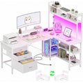 Profilo moderno postazioni di lavoro per computer in metallo bianco