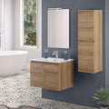 Profilo moderno mobiletti con lavabo in legno rosso