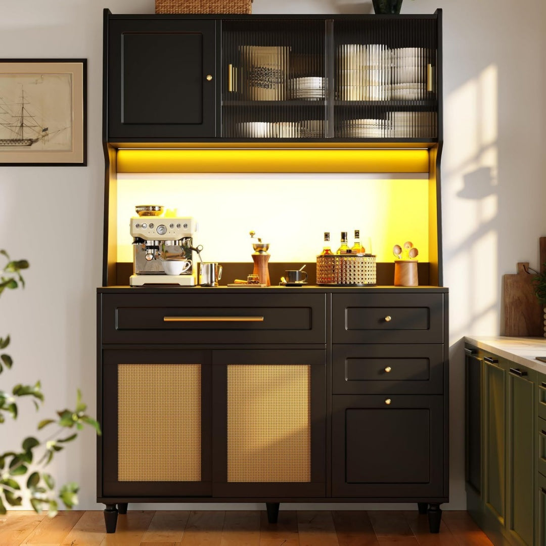 Linea essenziale mobili alti in legno impermeabile nero