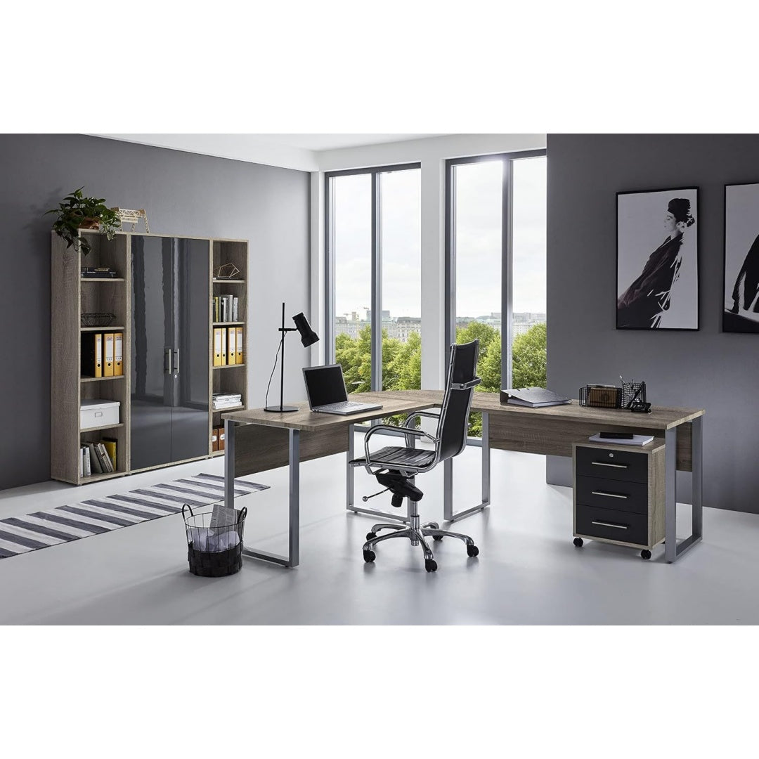 Linea essenziale set arredo studio in metallo antracite