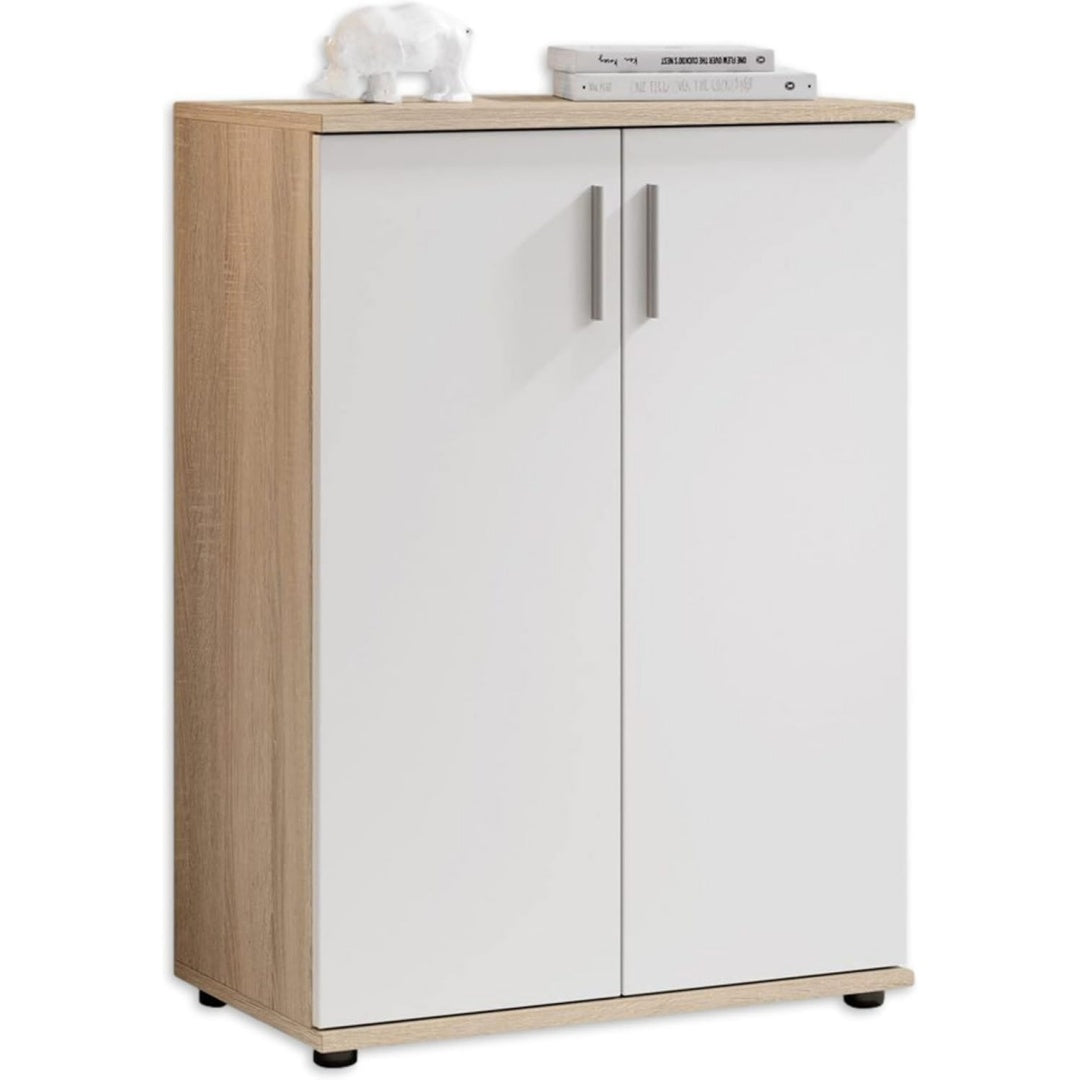 Linea essenziale mobiletti in legno regolabile con contenitore